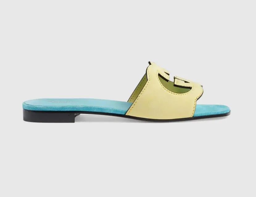 2021 slipper Luxury designer leather ladies sandals summer flat shoes fashion beach women slippers letter drag 35-42