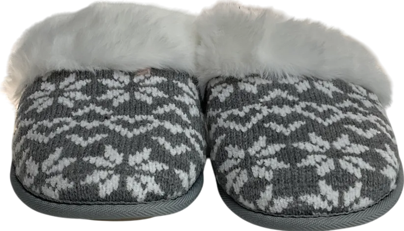 boux avenue Grey Fairisle Slippers UK 5 EU 38 