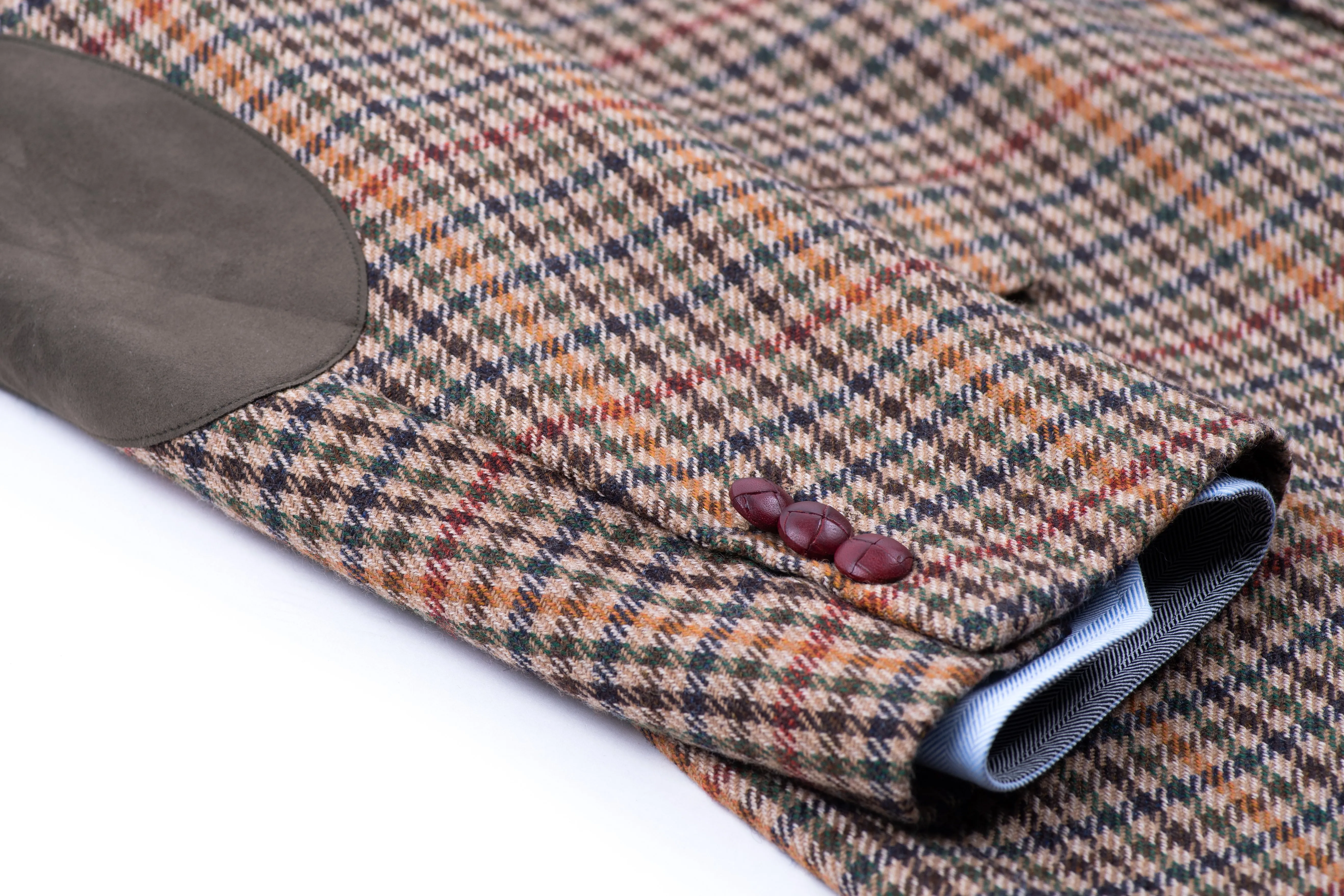 Burberry Gun Club Check 3 Leather Button Blazer, US 46L, EU 110