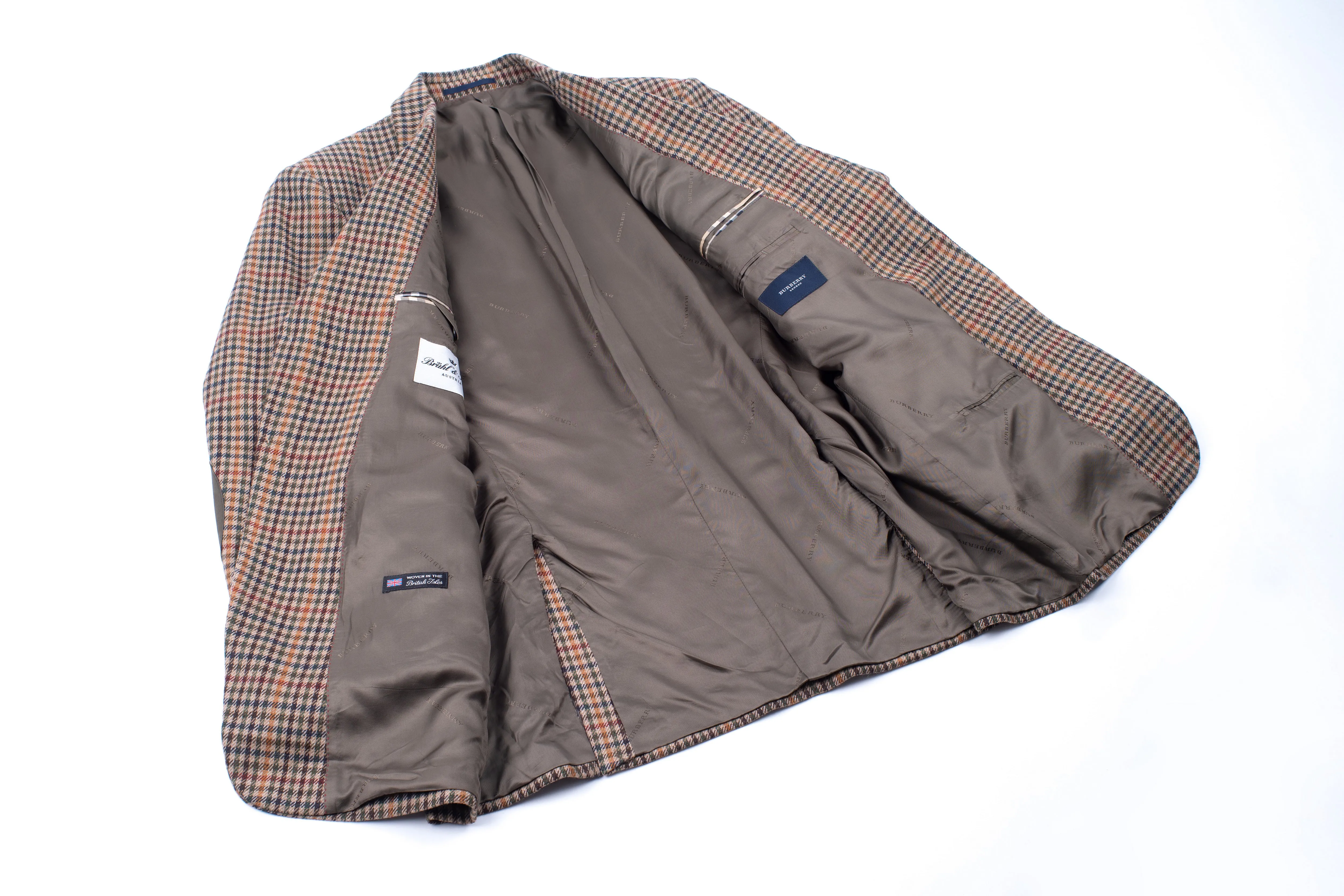 Burberry Gun Club Check 3 Leather Button Blazer, US 46L, EU 110