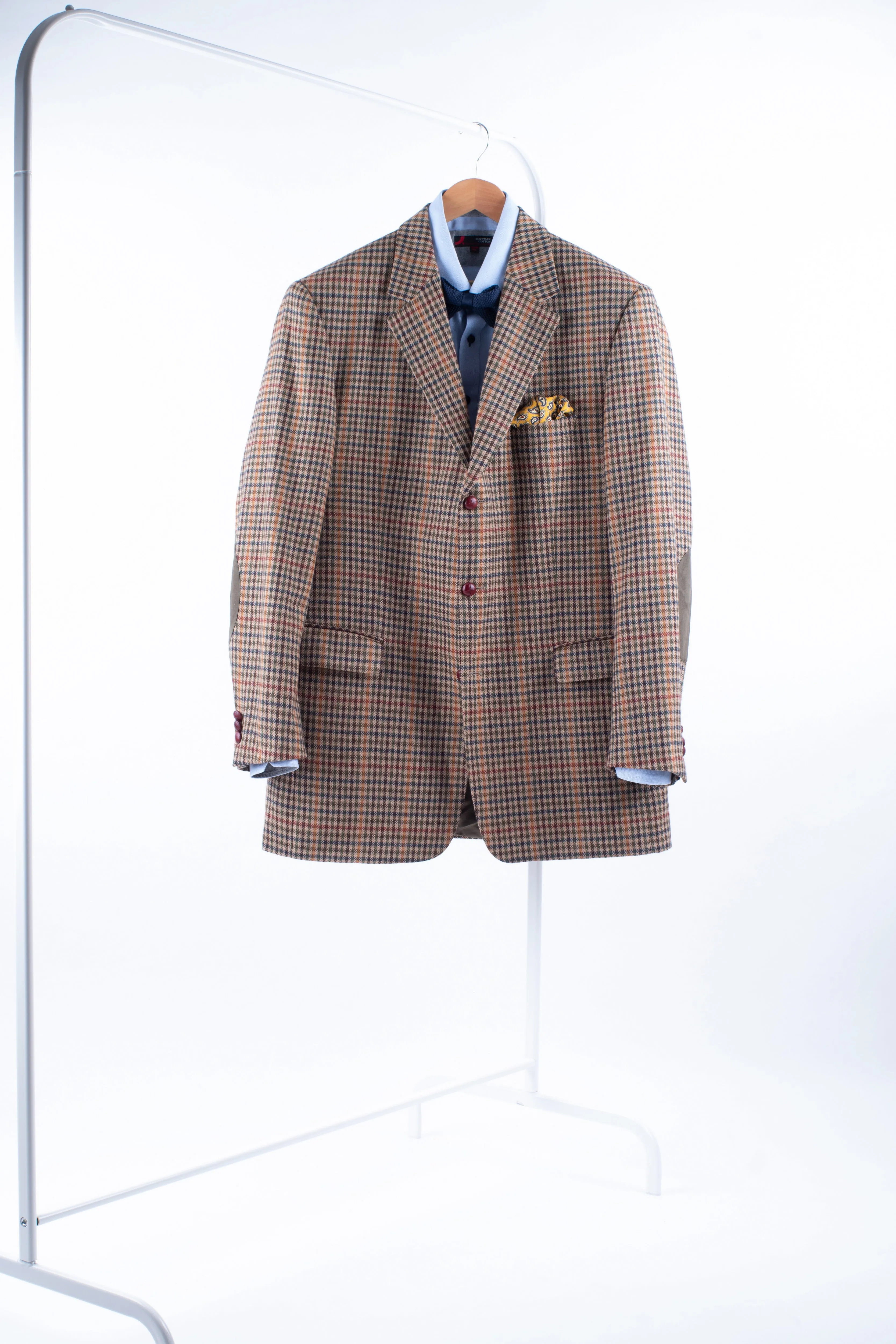 Burberry Gun Club Check 3 Leather Button Blazer, US 46L, EU 110