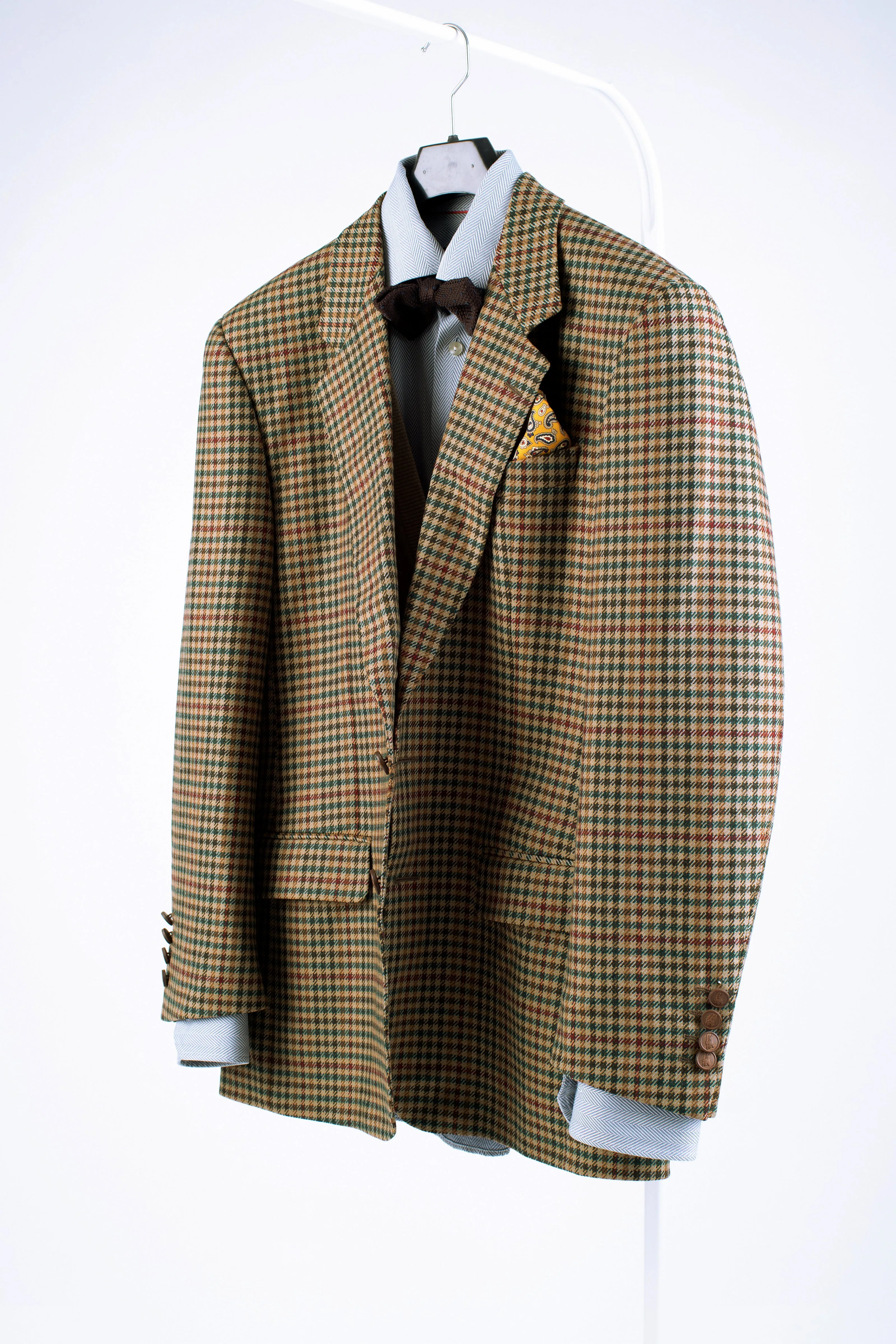 Burberry Vintage Gun Club Check 2 Leather Button Blazer, EU 50R, US 40R