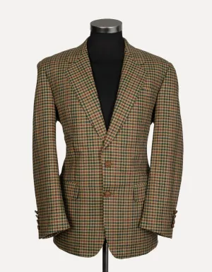 Burberry Vintage Gun Club Check 2 Leather Button Blazer, EU 50R, US 40R
