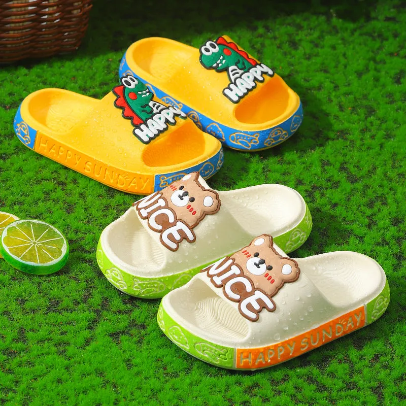 Children's cartoon cute non-slip soft bottom bathroom slippers