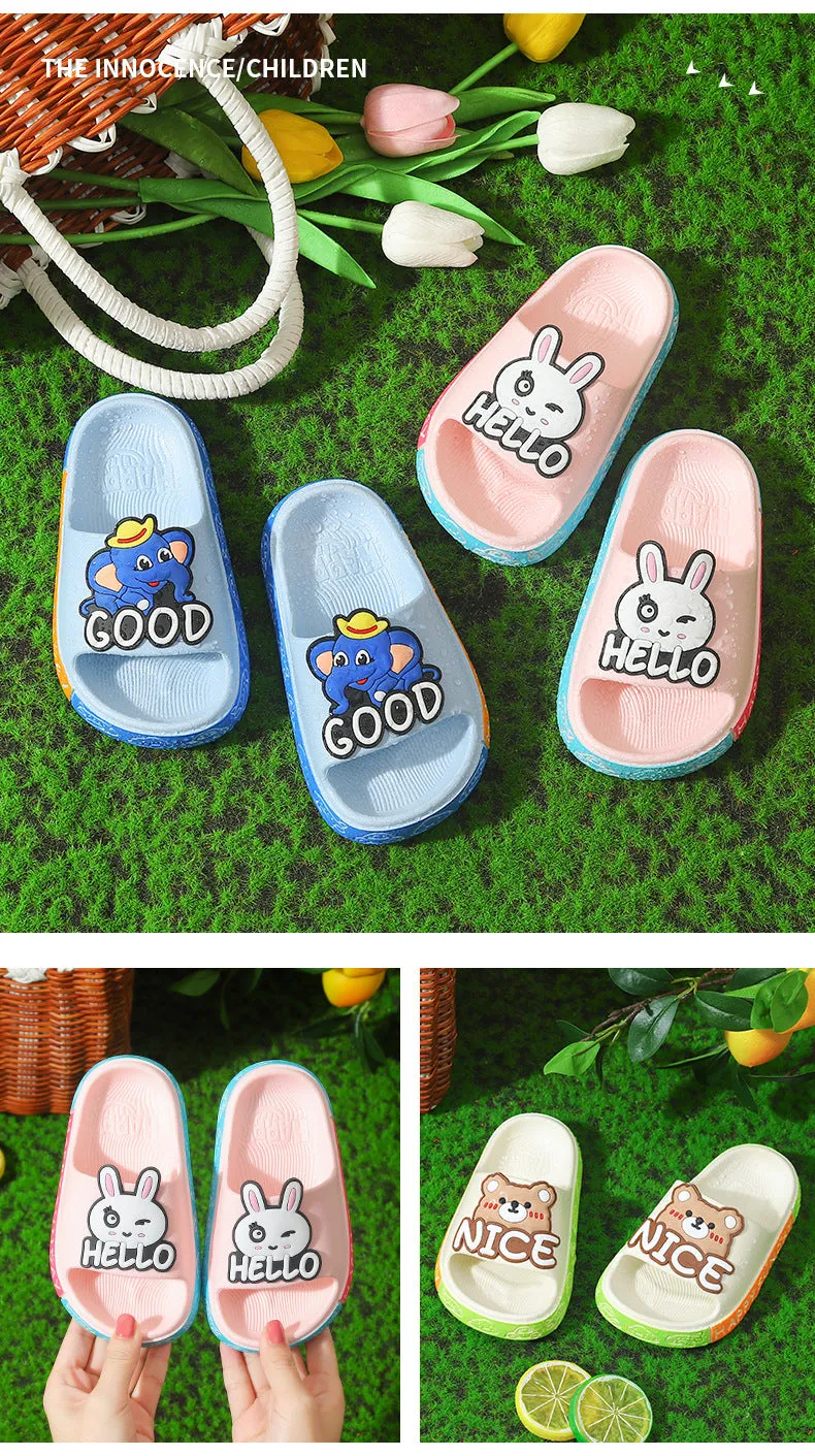 Children's cartoon cute non-slip soft bottom bathroom slippers