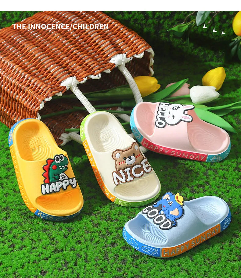 Children's cartoon cute non-slip soft bottom bathroom slippers