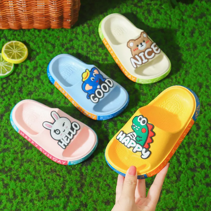 Children's cartoon cute non-slip soft bottom bathroom slippers