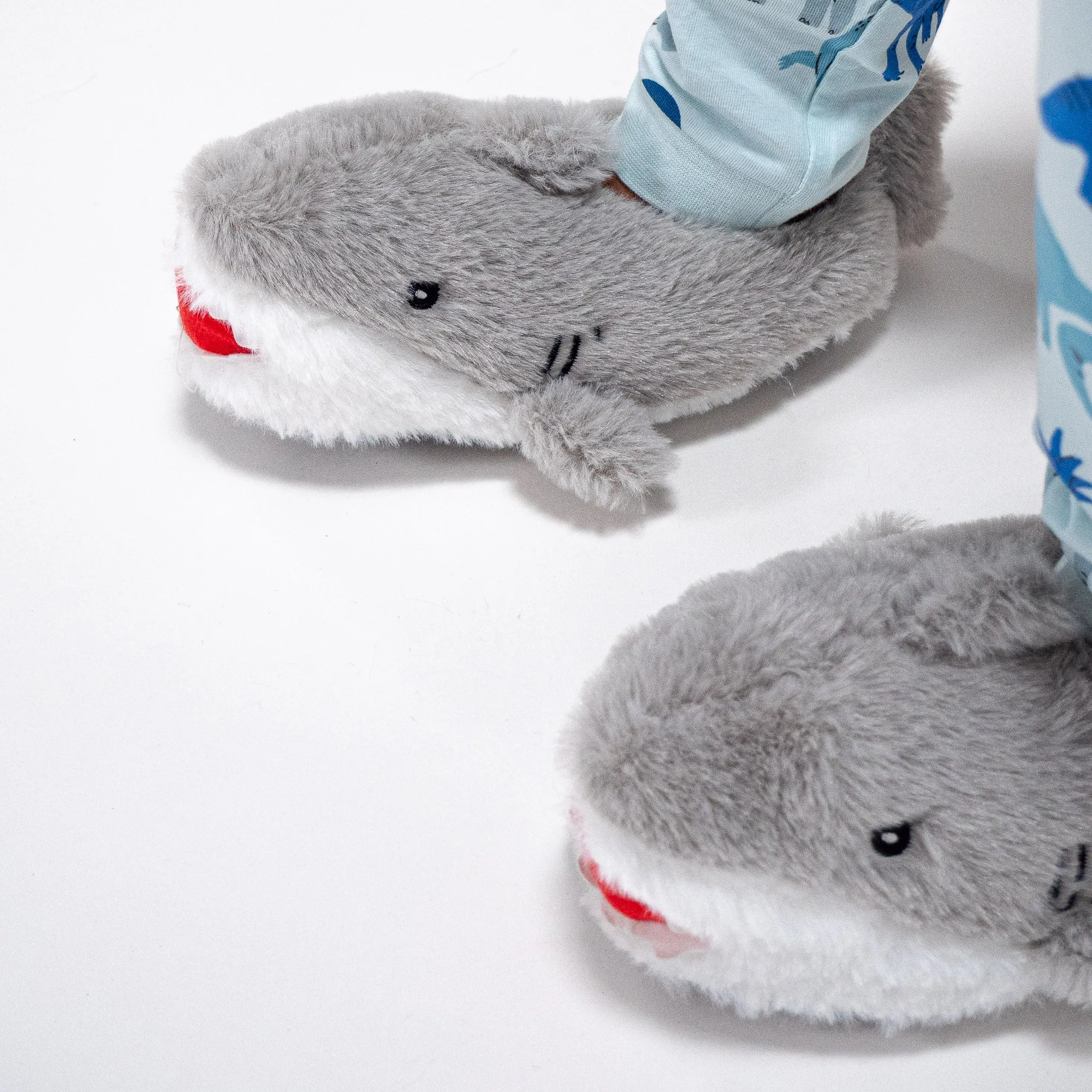 Children's Fluffy Shark Slippers