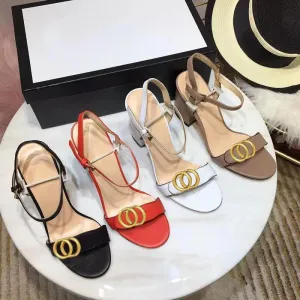 Fashion Sandals Classic Sexy High Heels Suede Women's Metal Leather Women's Dance Shoes High Heel Sandals Party Design Buckle Thick Heels