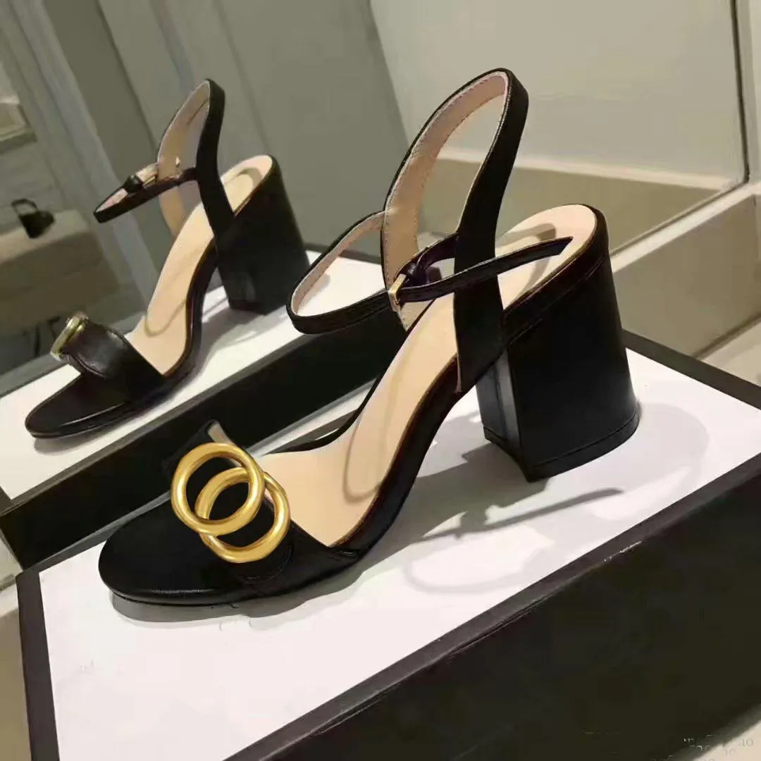 Fashion Sandals Classic Sexy High Heels Suede Women's Metal Leather Women's Dance Shoes High Heel Sandals Party Design Buckle Thick Heels