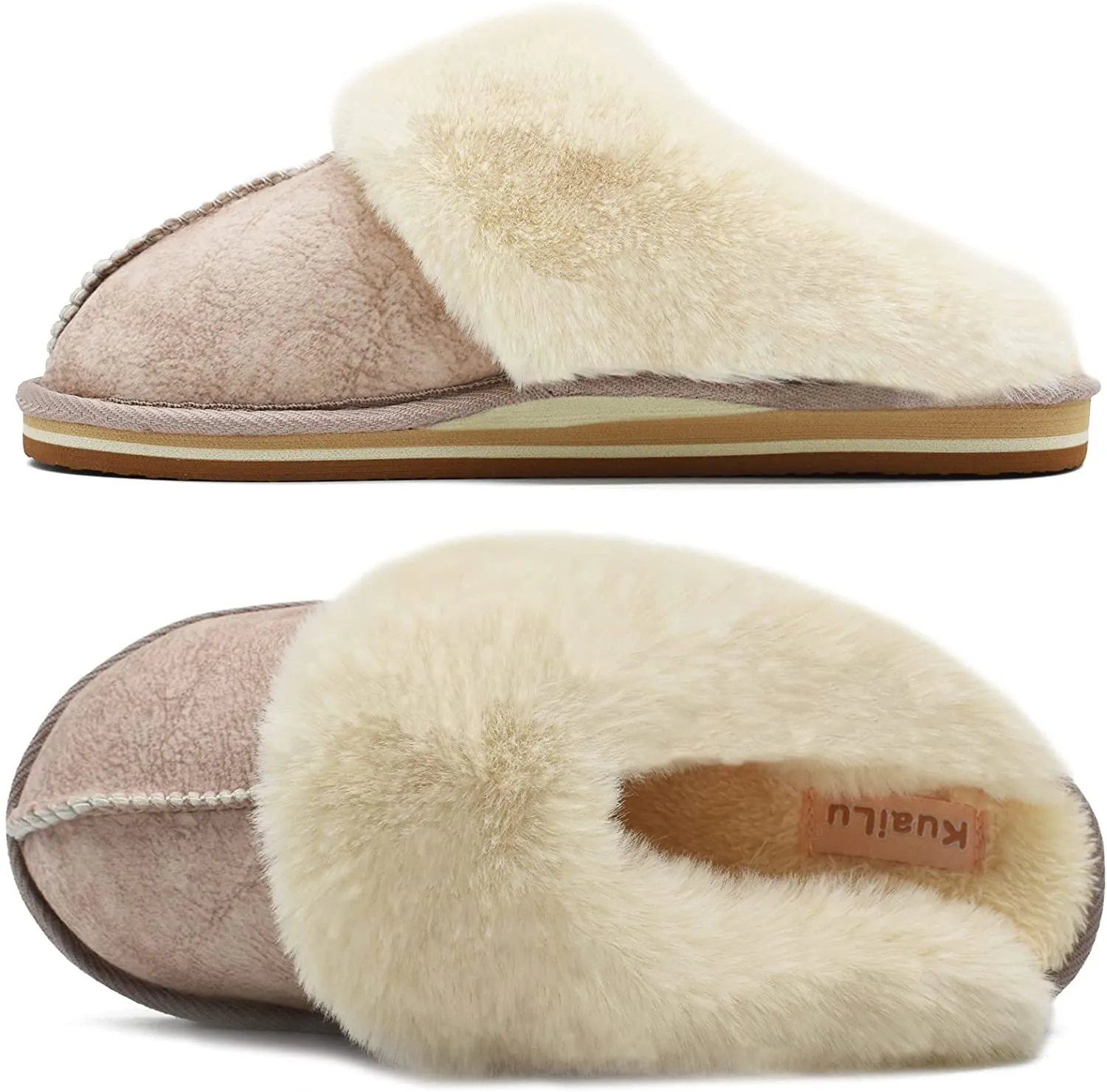 Fluffy Green Dual Memory Foam Slippers