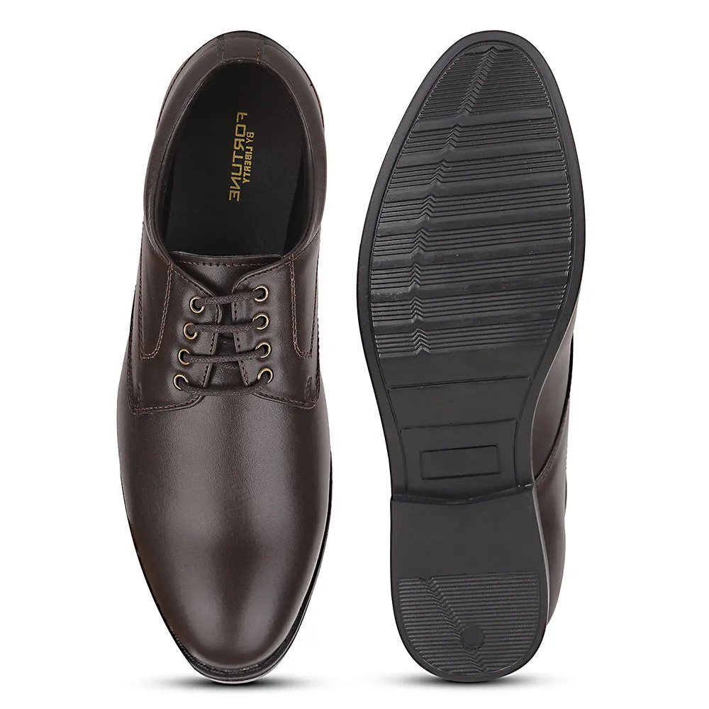 Fortune Black Formal Lacing Derby Shoes For Men MAJESTIC-1 By Liberty