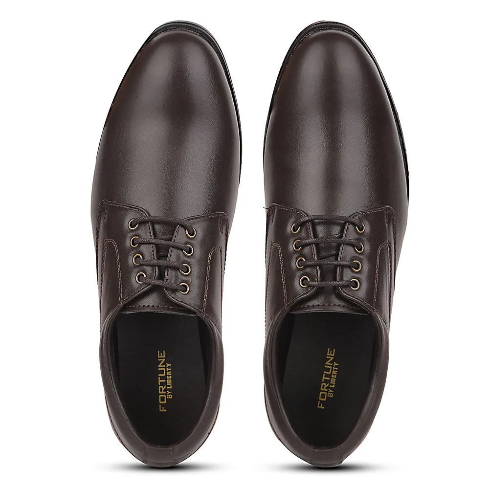 Fortune Black Formal Lacing Derby Shoes For Men MAJESTIC-1 By Liberty
