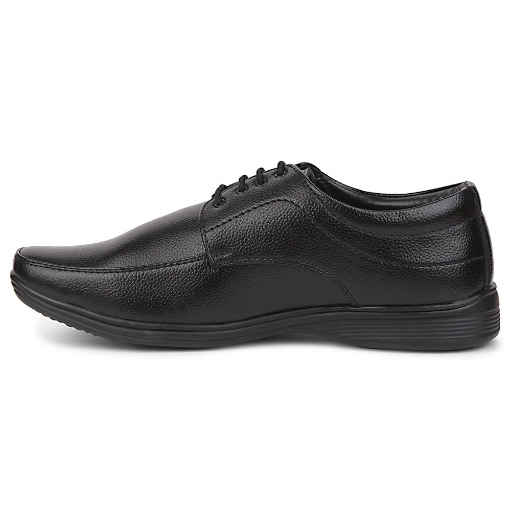 Fortune Black Formal Lacing Derby Shoes For Men R573-05 By Liberty