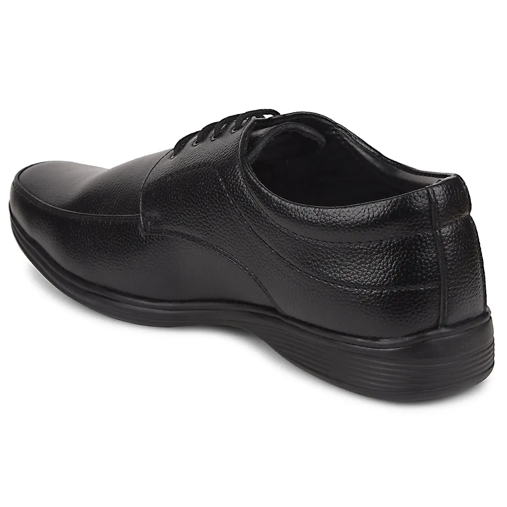 Fortune Black Formal Lacing Derby Shoes For Men R573-05 By Liberty