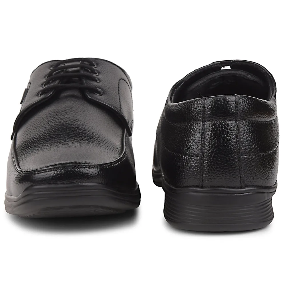 Fortune Black Formal Lacing Derby Shoes For Men R573-05 By Liberty