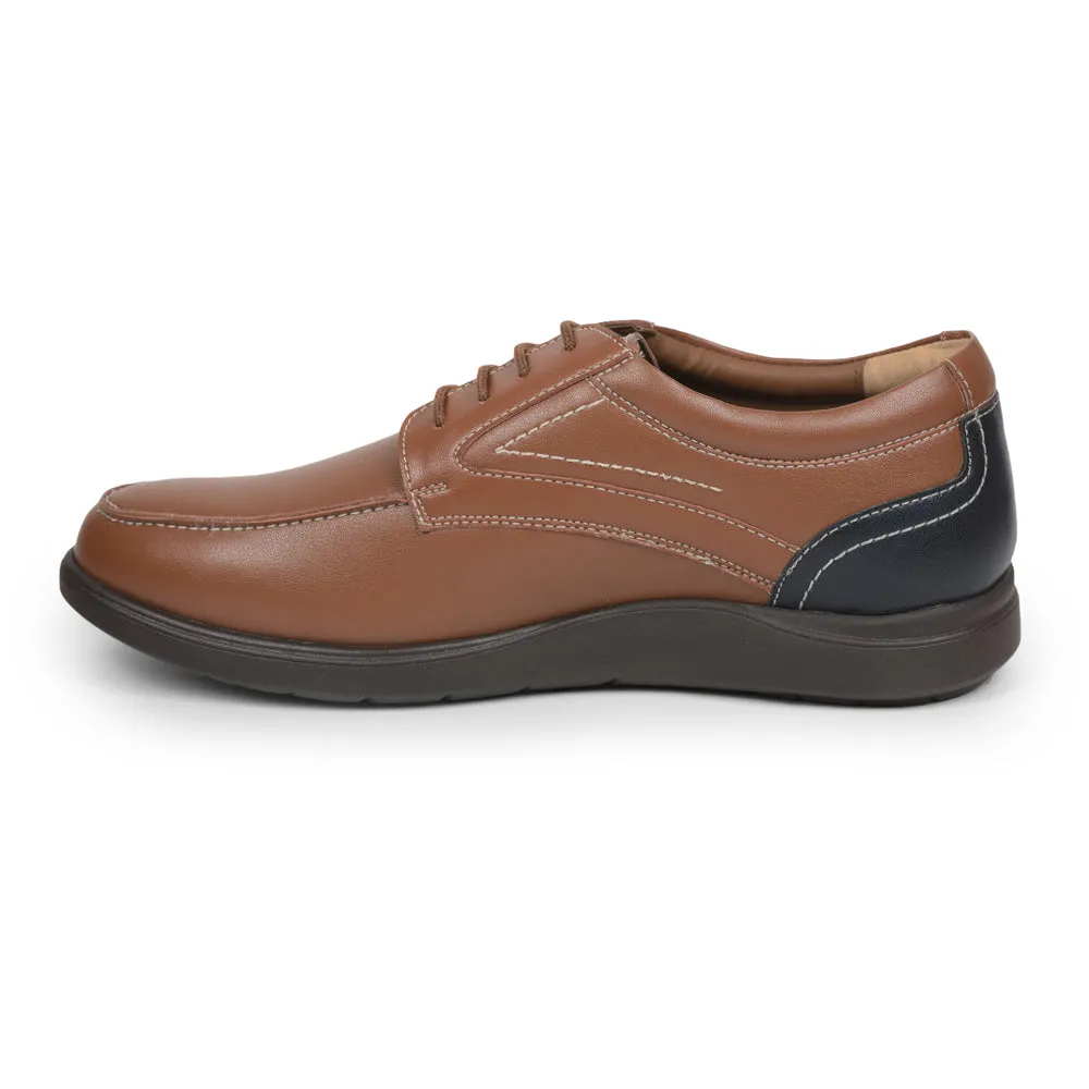 Gliders (Tan) Formal Lace Up Derby Shoes For Men SYN-40 By Liberty