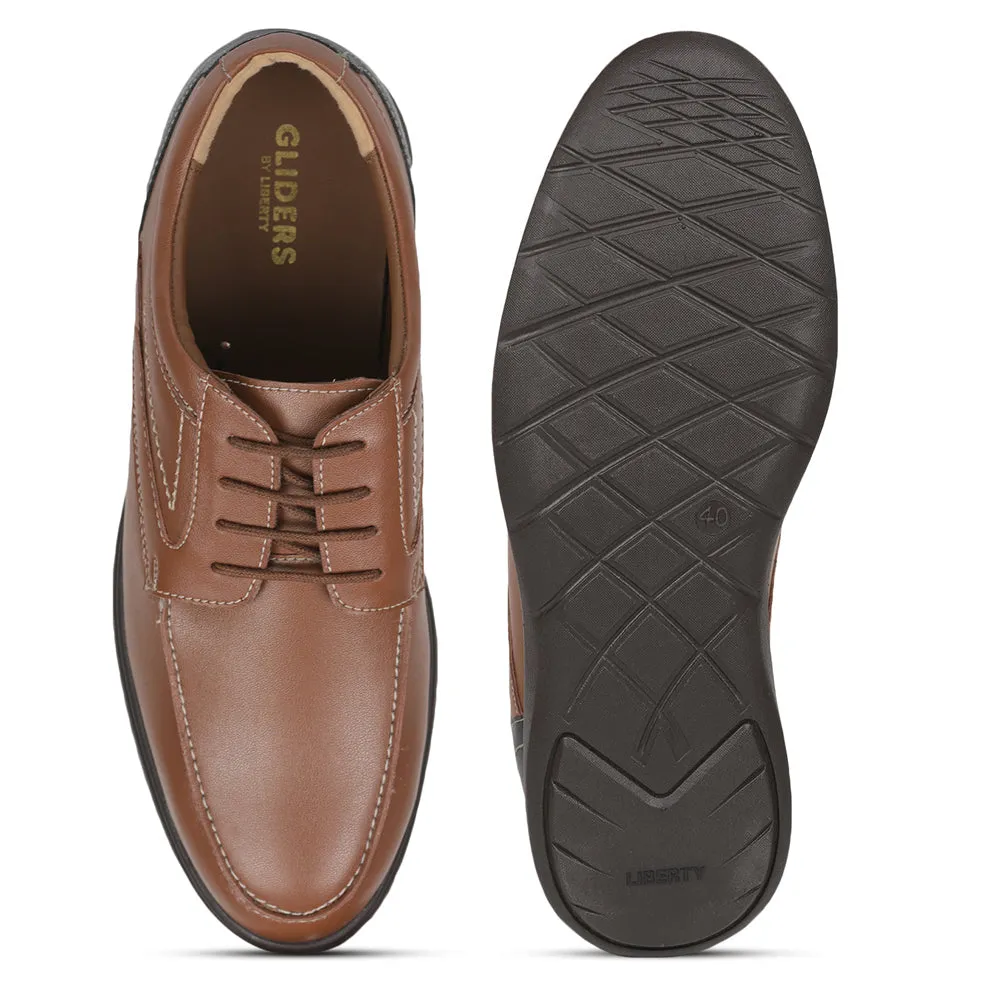 Gliders (Tan) Formal Lace Up Derby Shoes For Men SYN-40 By Liberty