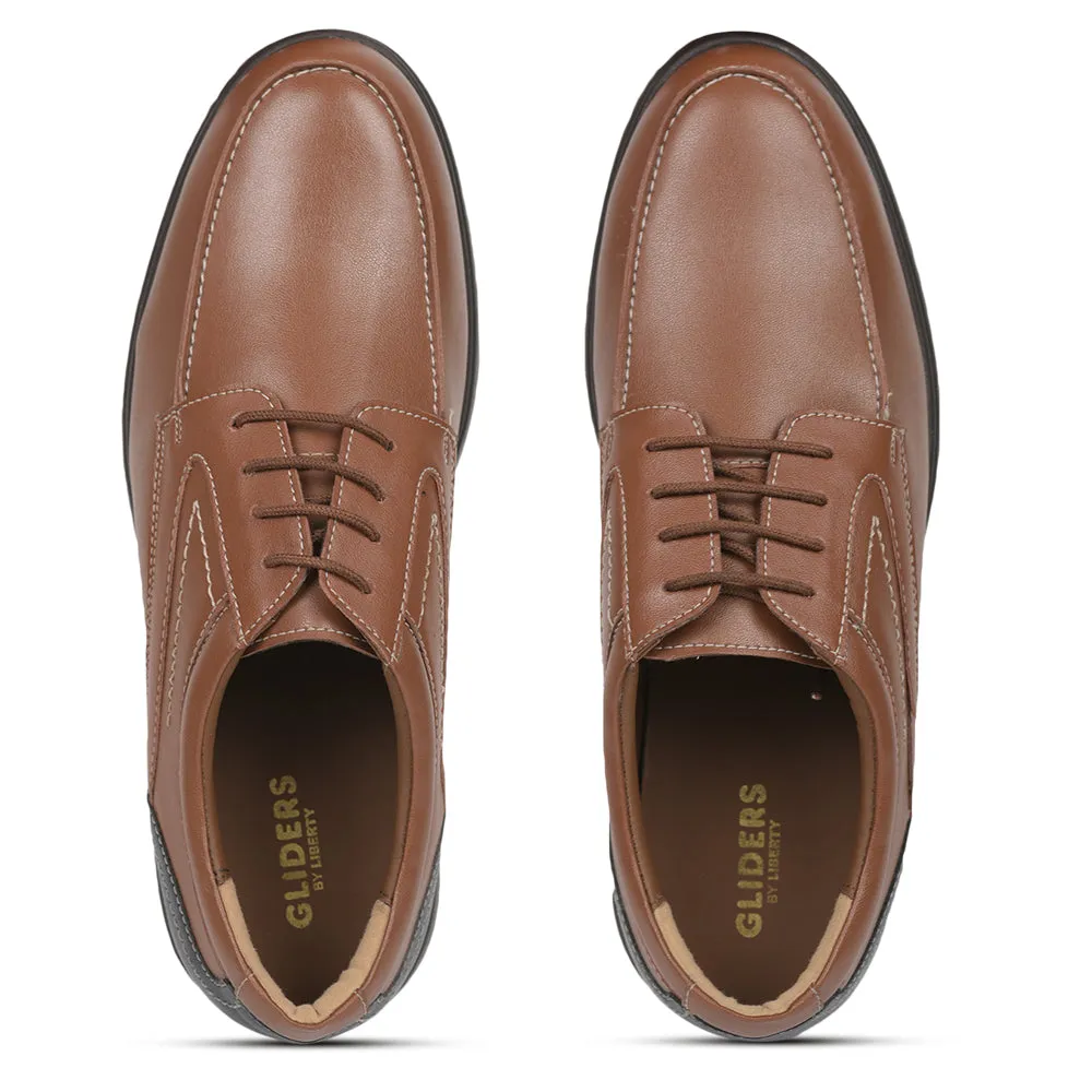 Gliders (Tan) Formal Lace Up Derby Shoes For Men SYN-40 By Liberty