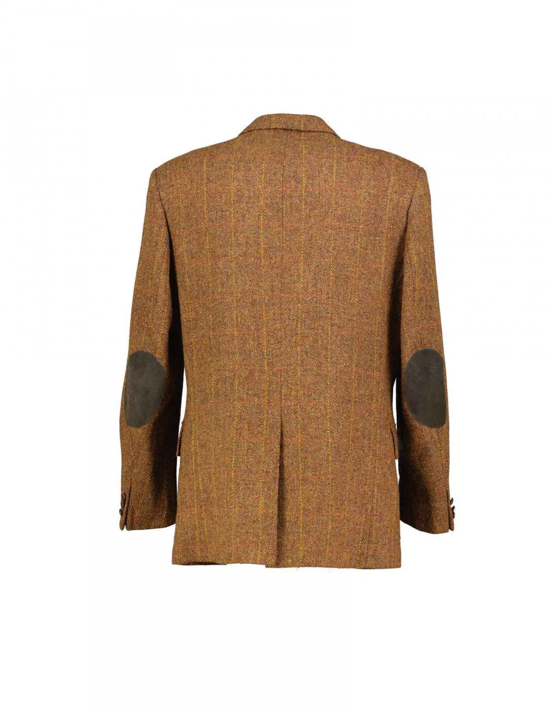 Harris Tweed Brown Plaid Pure New Wool Blazer, EU 102, US 42L