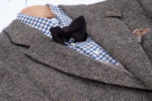 Harris Tweed for Mario Barutti Brown Superfine Wool Blazer, Size US 46S, EU 28