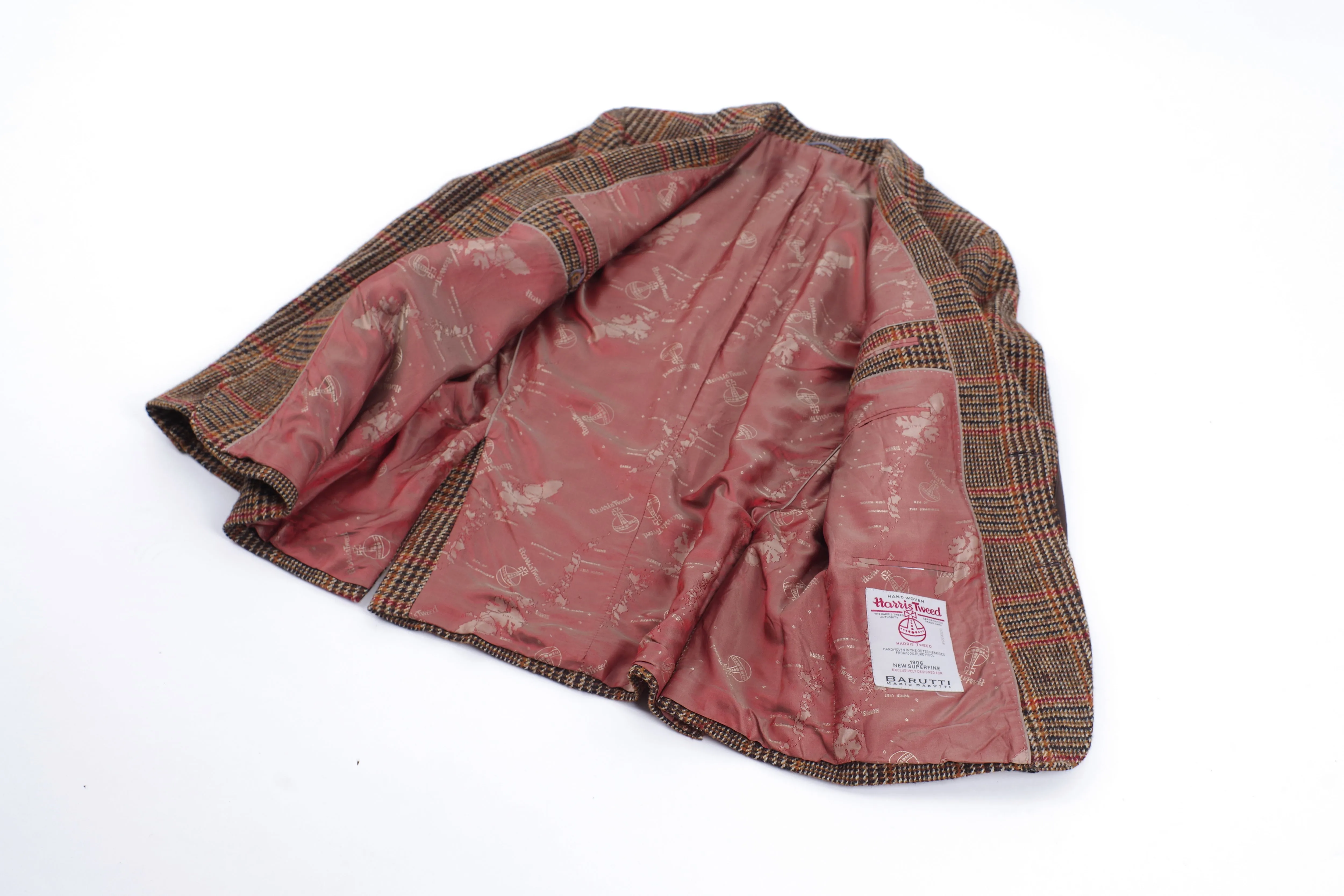 Harris Tweed x Mario Barutti Focus Superfine Wool Plaid Blazer, Size EU 48, US 38R