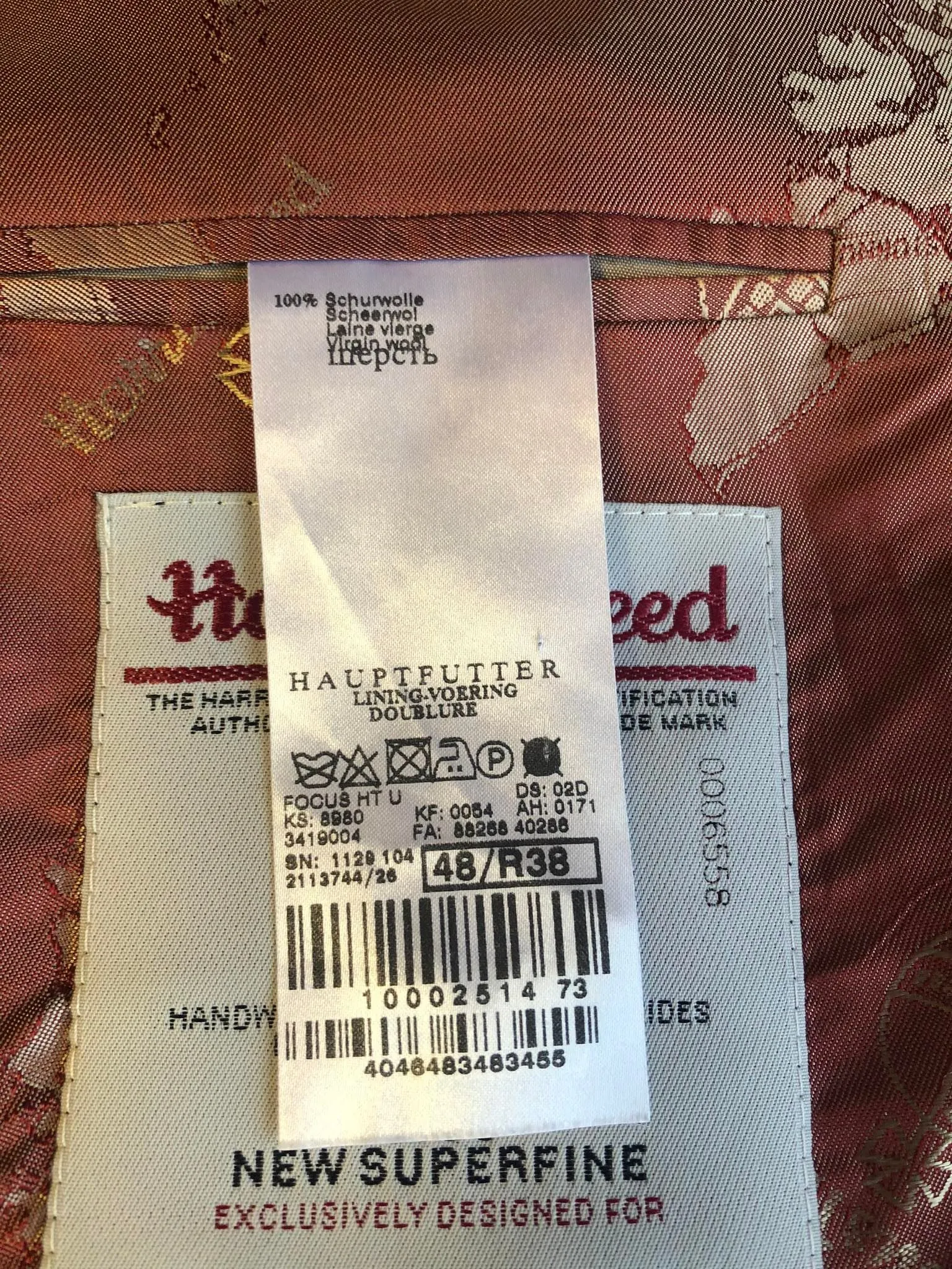 Harris Tweed x Mario Barutti Focus Superfine Wool Plaid Blazer, Size EU 48, US 38R