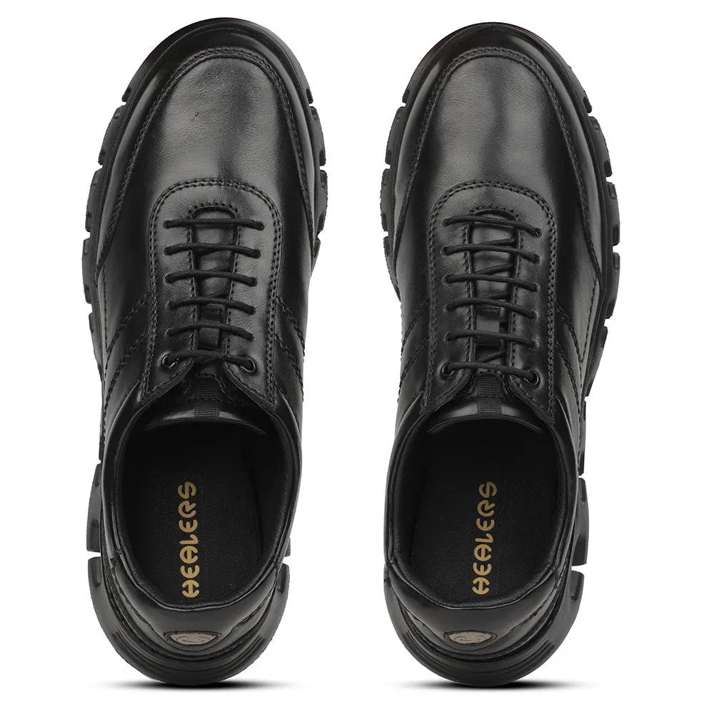 Healers Black Casual Formal Derby Shoes For Men ASF-1 By Liberty