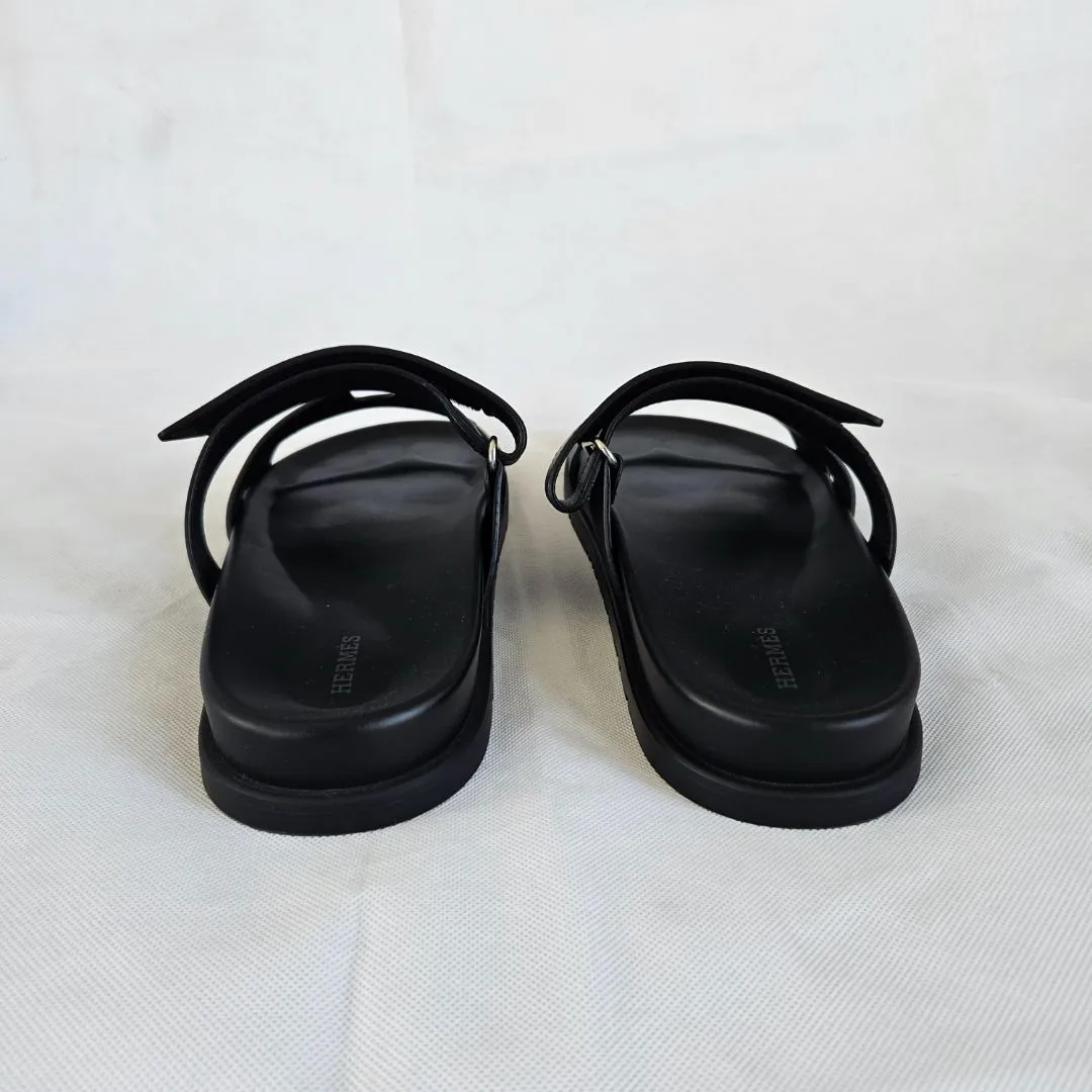 Hermès Black Leather Men Chypre, 45