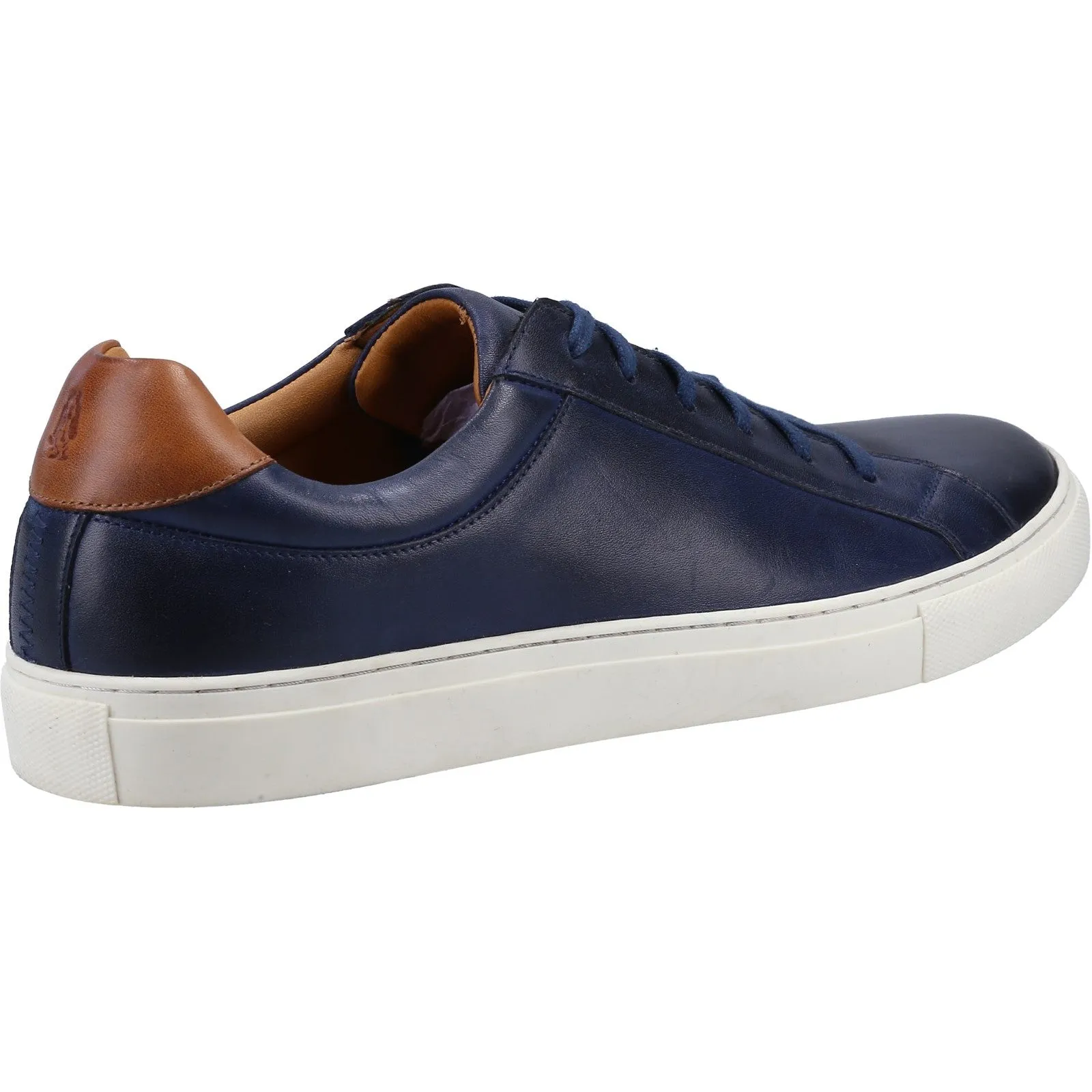 Hush Puppies Mens Colton Leather Trainers - Navy
