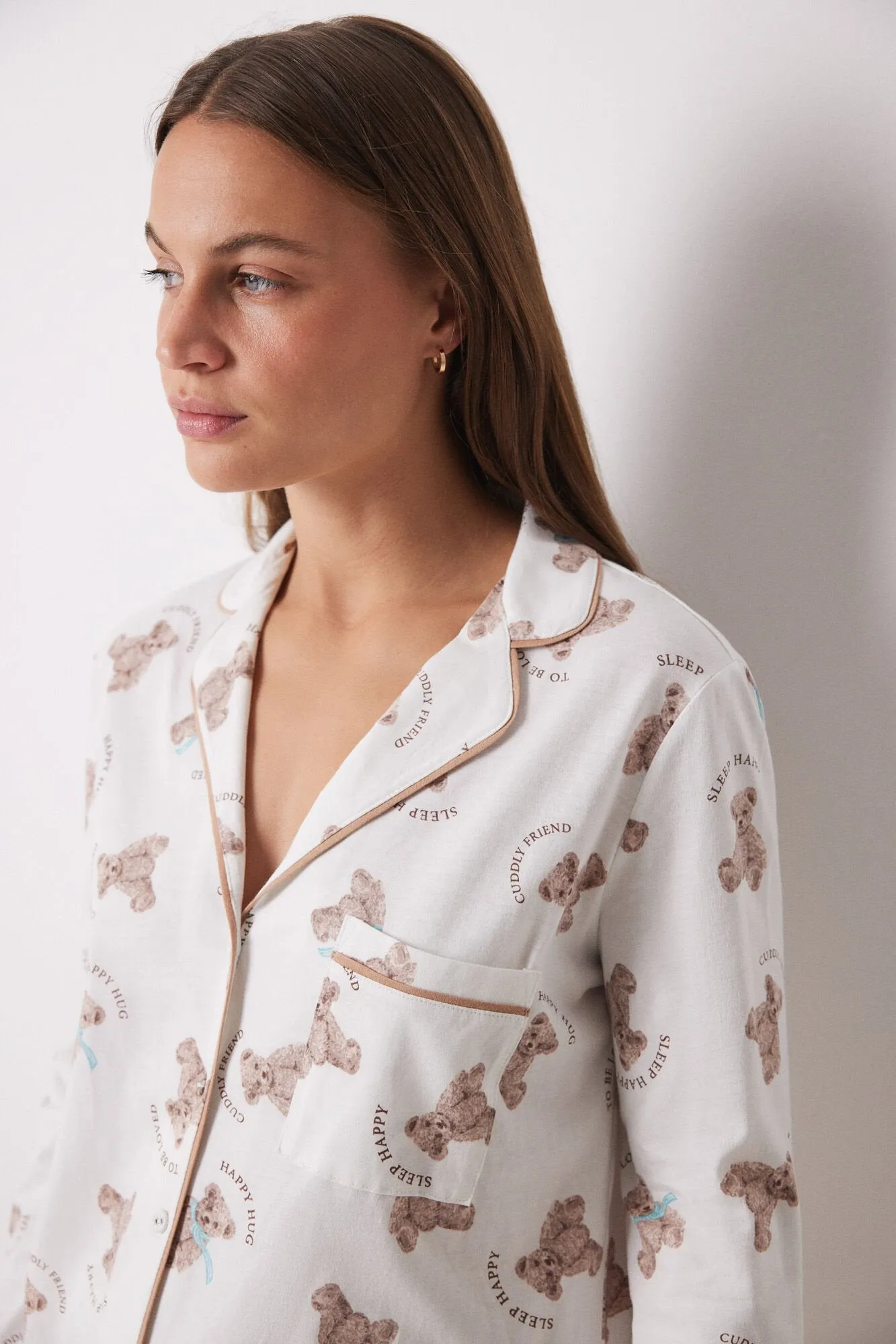 Long shirt pajamas 100% cotton bears