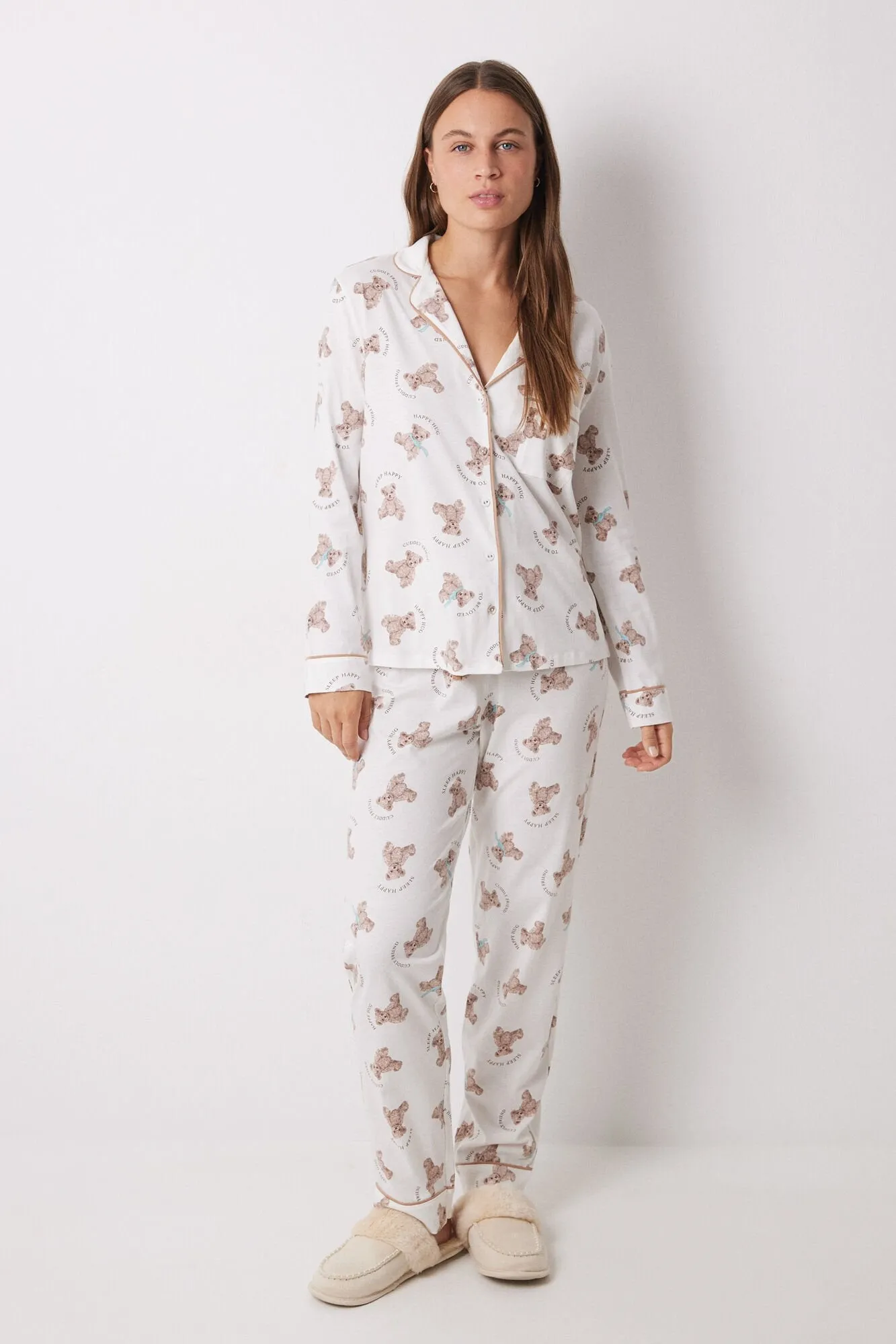 Long shirt pajamas 100% cotton bears