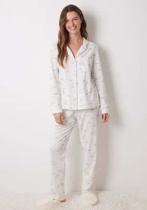 Long Sleeves Masculine Pyjama - White