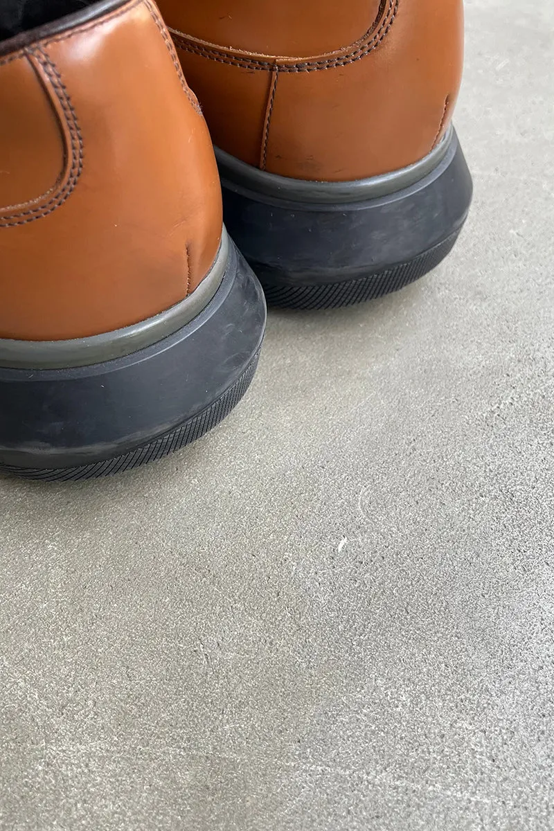 MADE IN ITALY 15AW PLATE LEATHER DERBY SHOES / BROWN [SIZE: US9.0(27.0cm) USED]