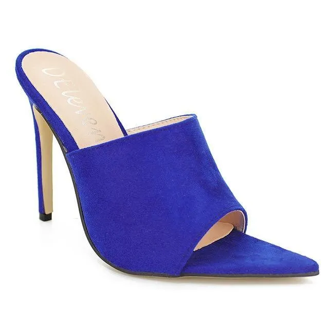 New European Station Sandals Candy Color Luxury Rabbit Fur Slippers