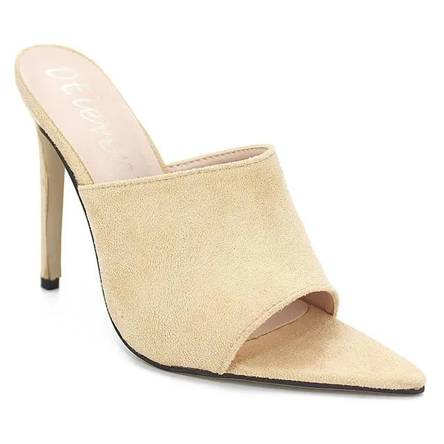 New European Station Sandals Candy Color Luxury Rabbit Fur Slippers