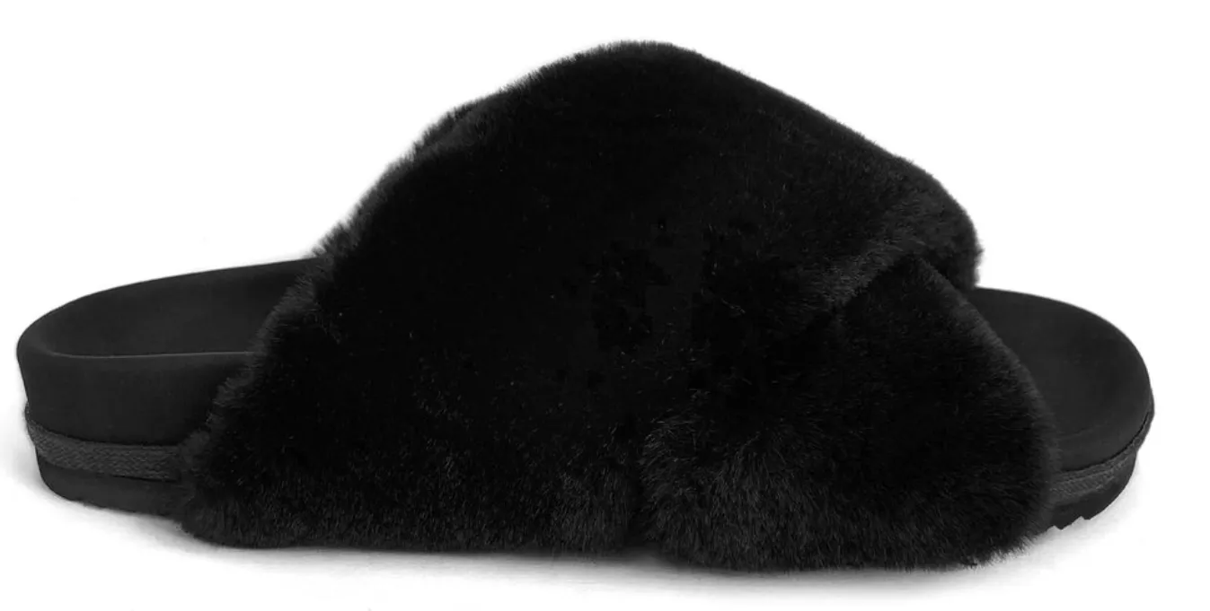 R0AM Mini Black Cloud Slippers