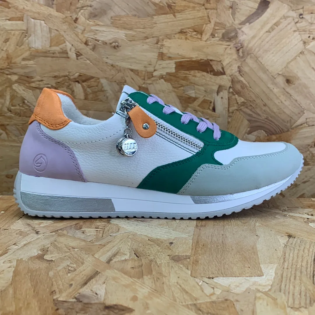 Remonte Womens Fashion Leather Trainers - White