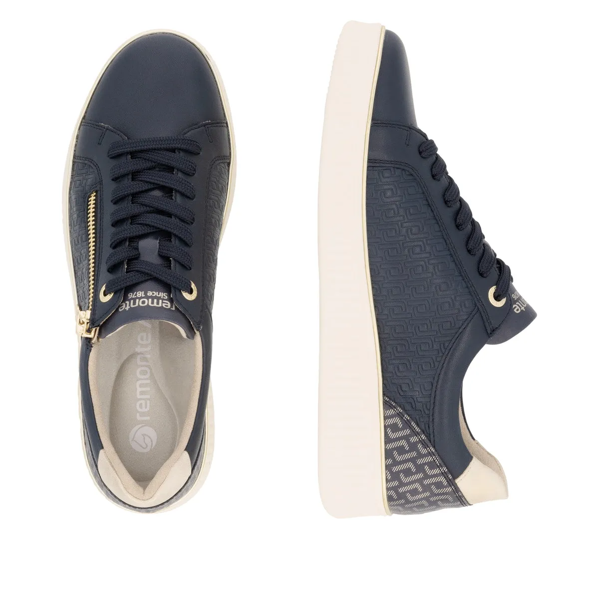 Remonte Womens Leather Trainers - Navy