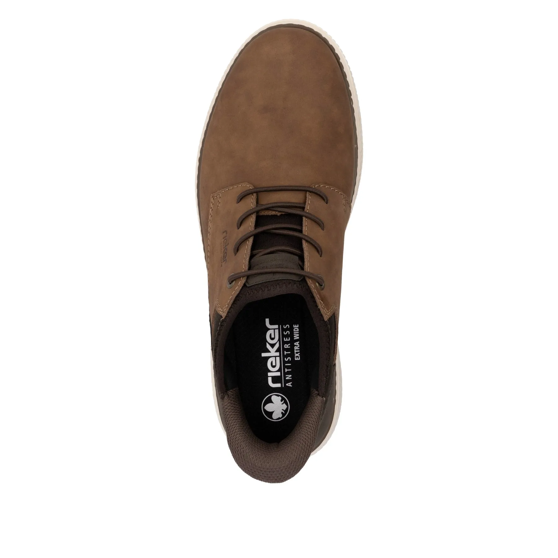 Rieker Mens Slip On Wide Leather Shoe - Brown