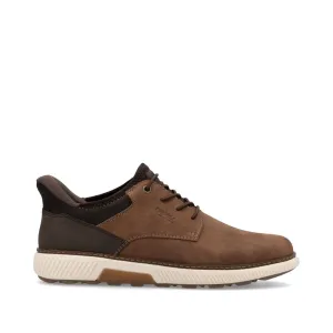 Rieker Mens Slip On Wide Leather Shoe - Brown