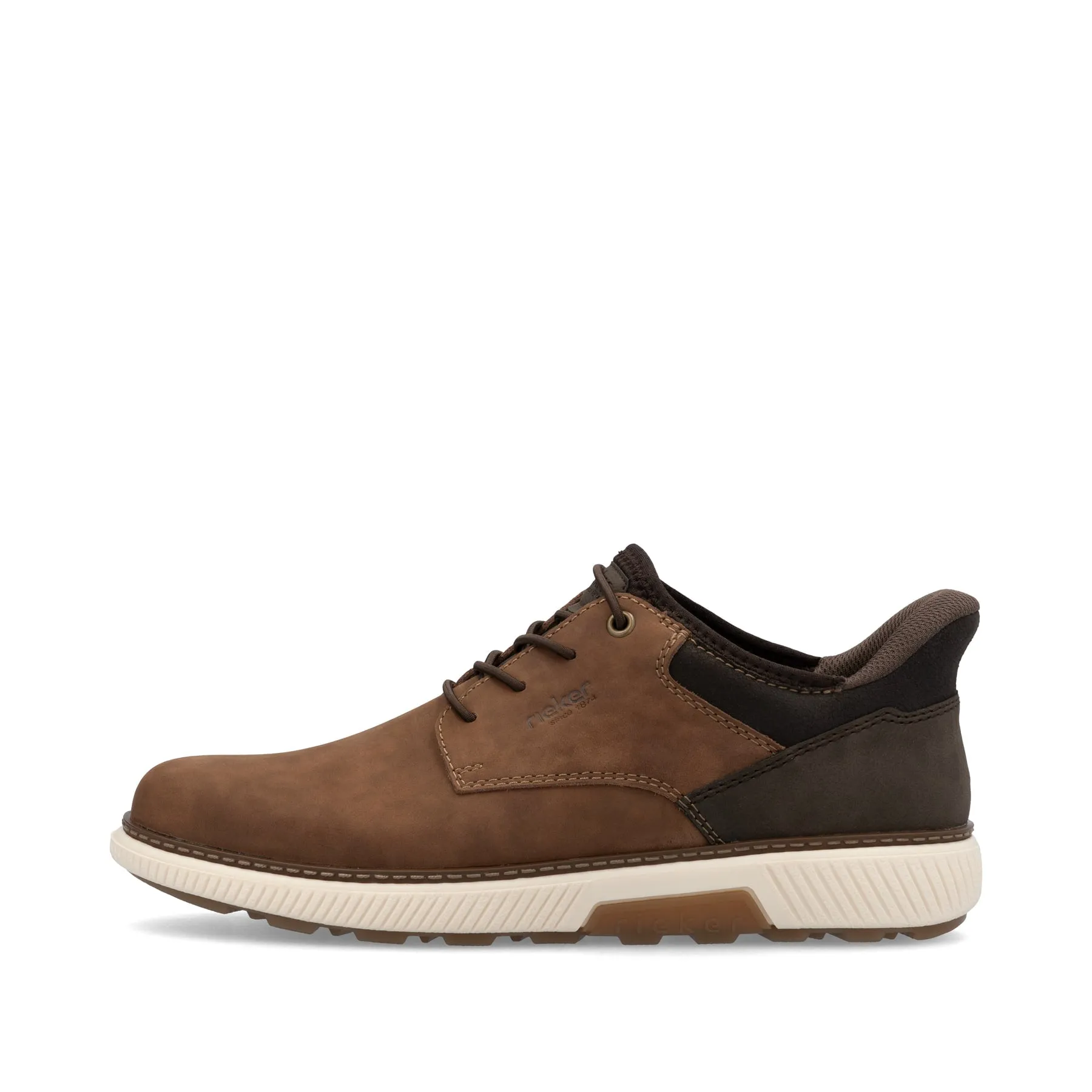 Rieker Mens Slip On Wide Leather Shoe - Brown