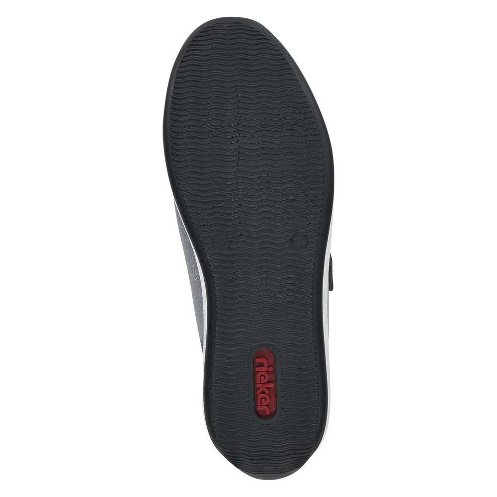 Rieker N1168-14 Ladies Jeans Blue Textile Touch Fastening Shoes
