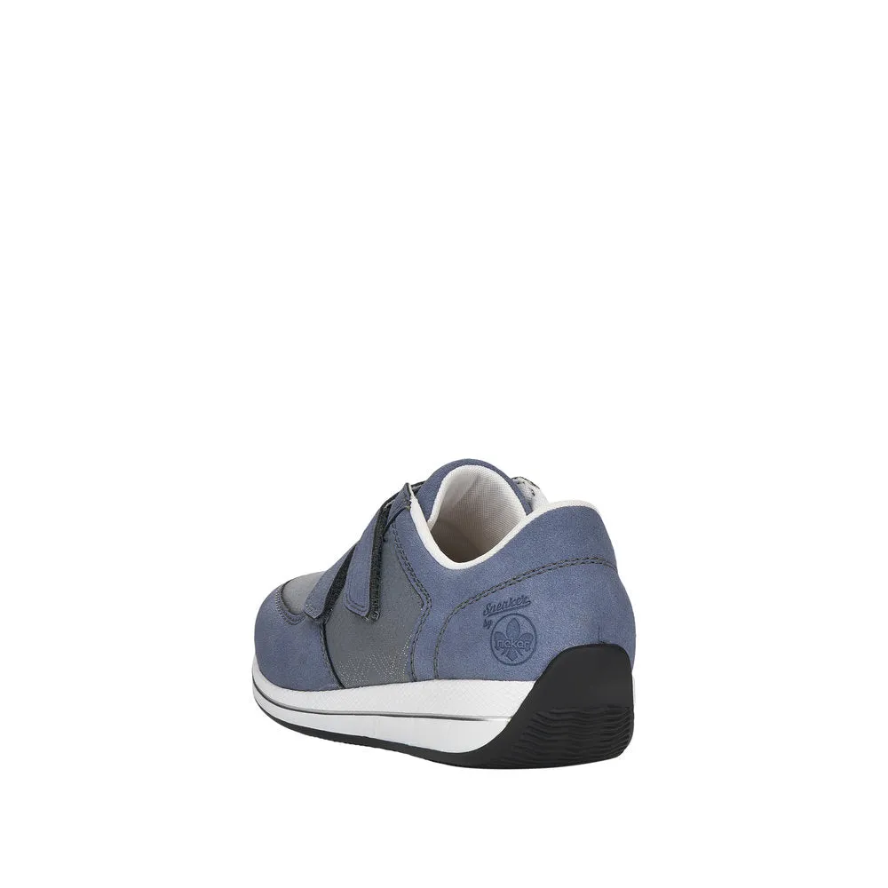 Rieker N1168-14 Ladies Jeans Blue Textile Touch Fastening Shoes