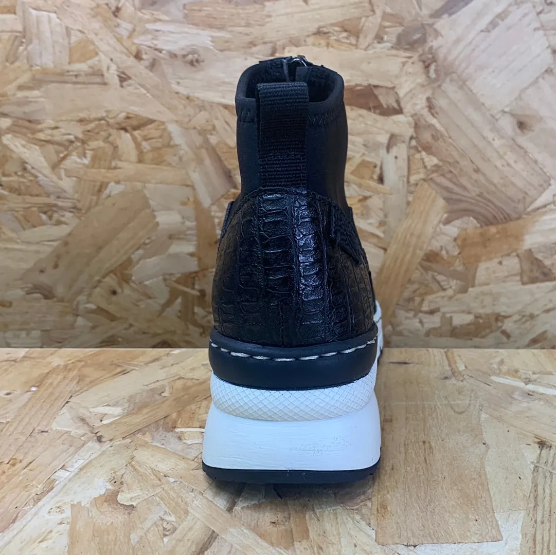 Rieker Womens Fashion Wedge Trainers - Black