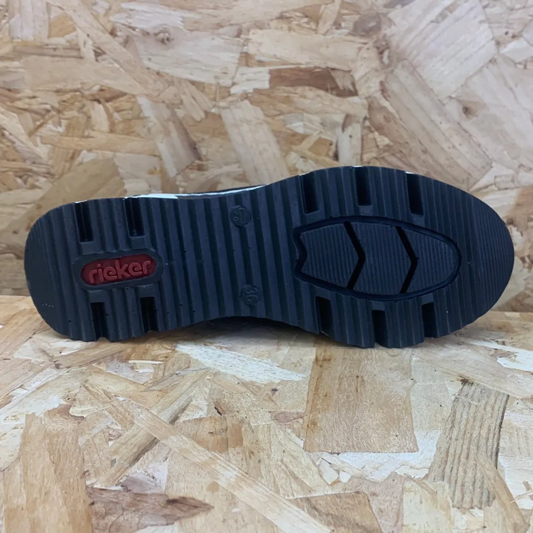 Rieker Womens Fashion Wedge Trainers - Black