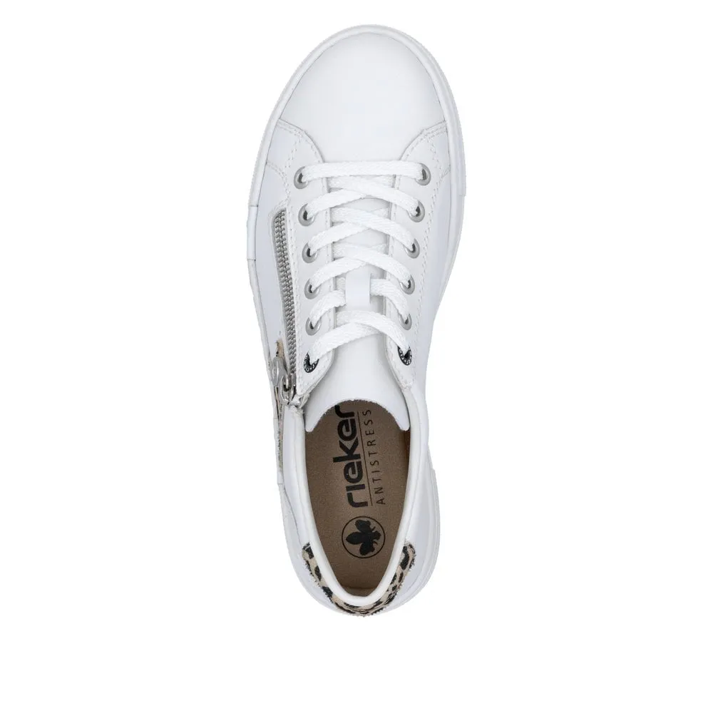 Rieker Womens Platform Leather Trainers - White