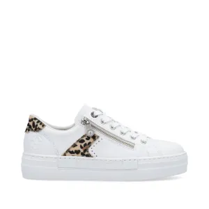 Rieker Womens Platform Leather Trainers - White