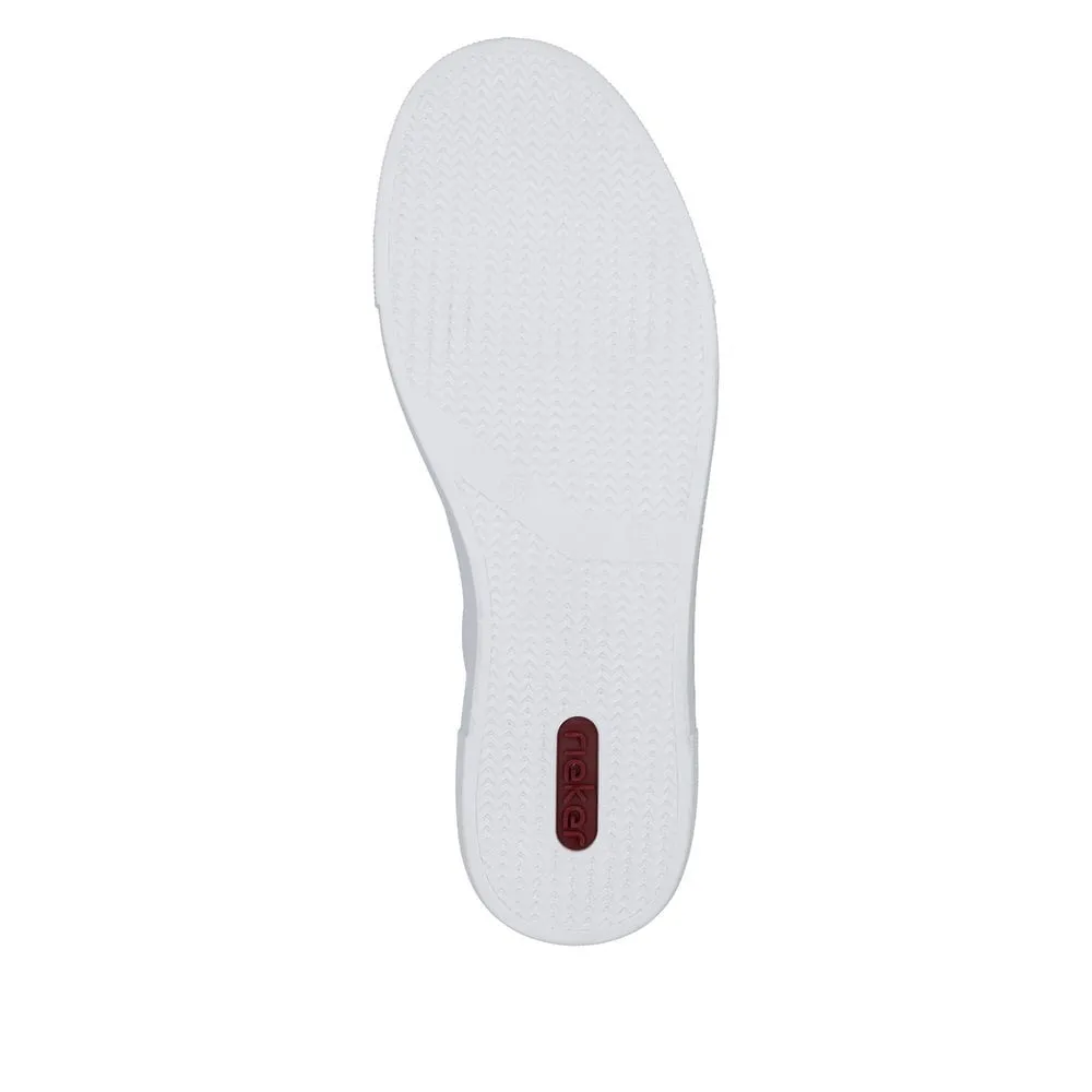 Rieker Womens Platform Leather Trainers - White
