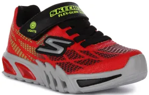Skechers Flex Glow Elite In Red Black For Infants